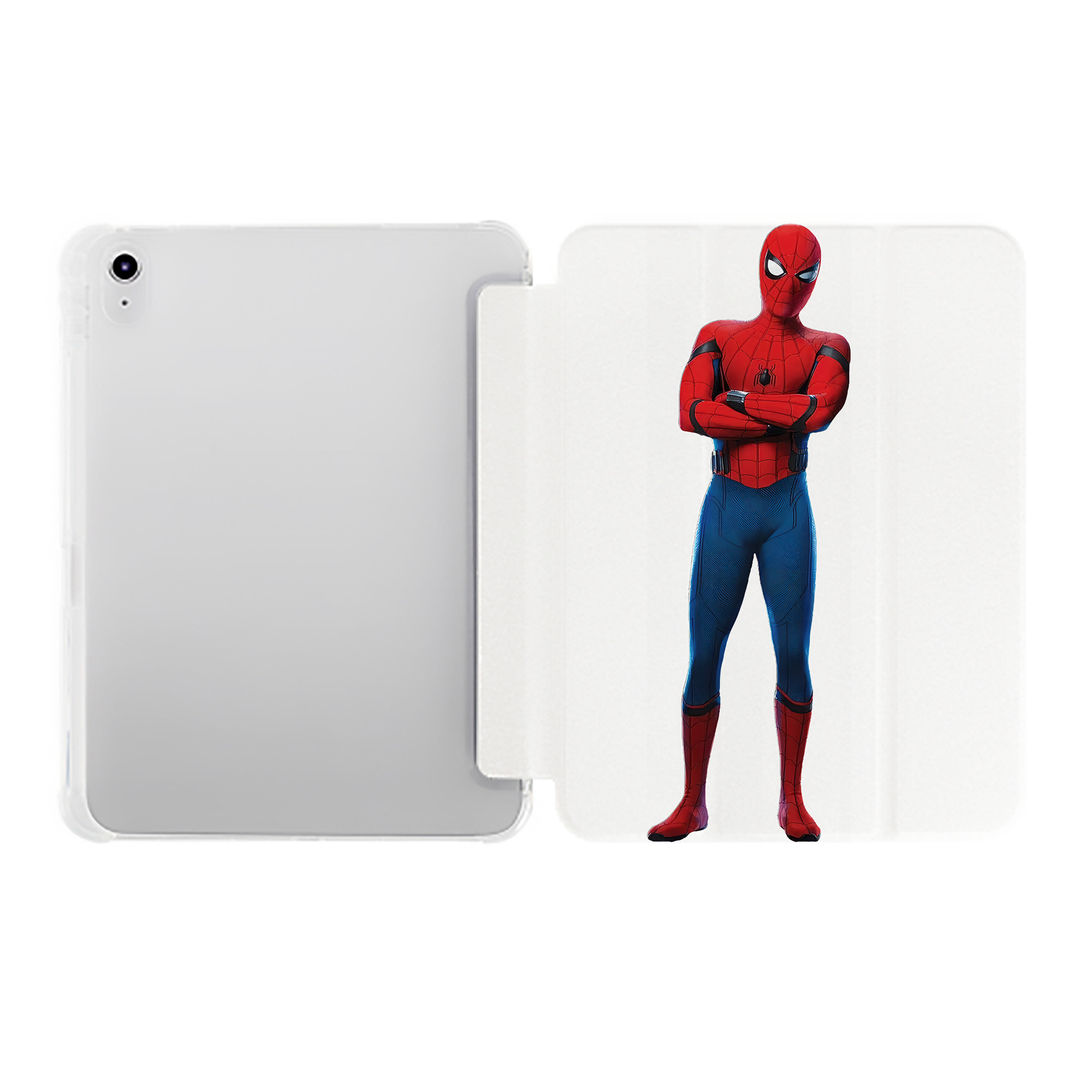 （画像用） Spider Man スパイダーマン IPad ケース ペン収納付き 三つ折りスタンド PUレザー×シリコン 対応機種9.5/10.5/10.9インチ